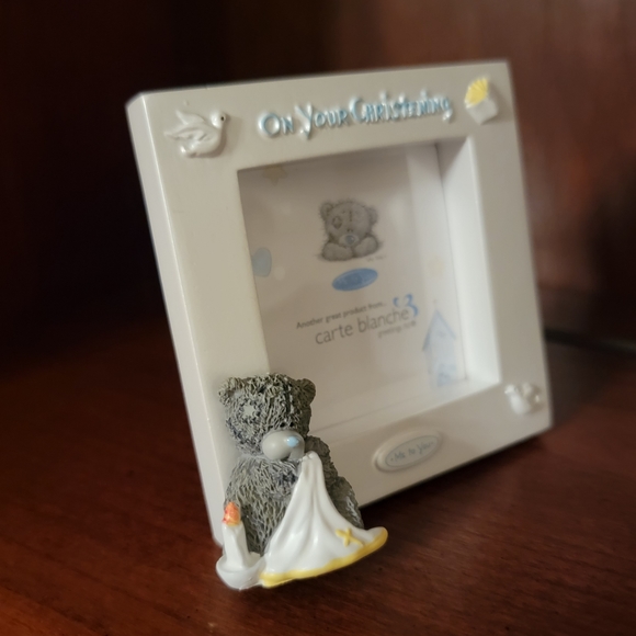 ME TO YOU--TINY TATTY TEDDY BEAR ♡ NIB Sweet "ON YOUR CHRISTENING" Nursery Frame - Picture 4 of 17